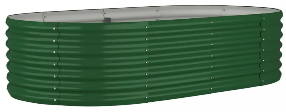 zöld porszórt acél kerti magaságyás 152x80x36 cm