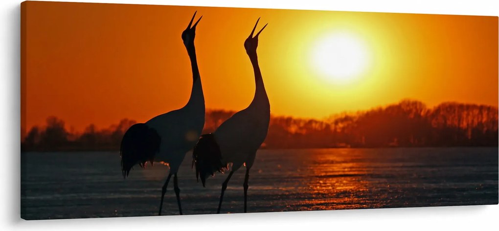 Madarak képe naplementekor (120x50 cm)