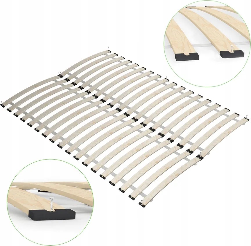 Ágyrács 200x140 cm 36 rugós léc 2x200x70 matrac alá