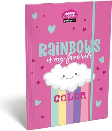 Gumis mappa, karton, A4, LIZZYSULI, Lollipop Rainbow (TICLGMLRA4)