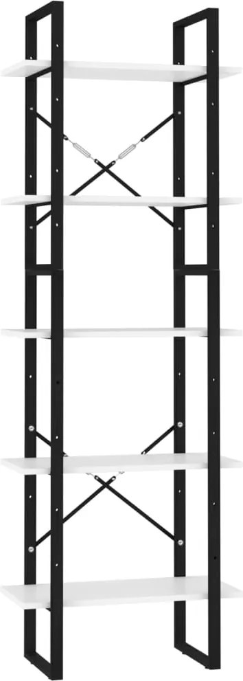 vidaXL 5 szintes fehér szerelt fa könyvszekrény 60 x 30 x 175 cm