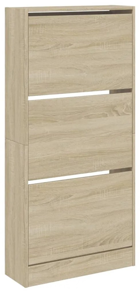 sonoma tölgy színű szerelt fa cipőszekrény 60 x 21 x 125,5 cm