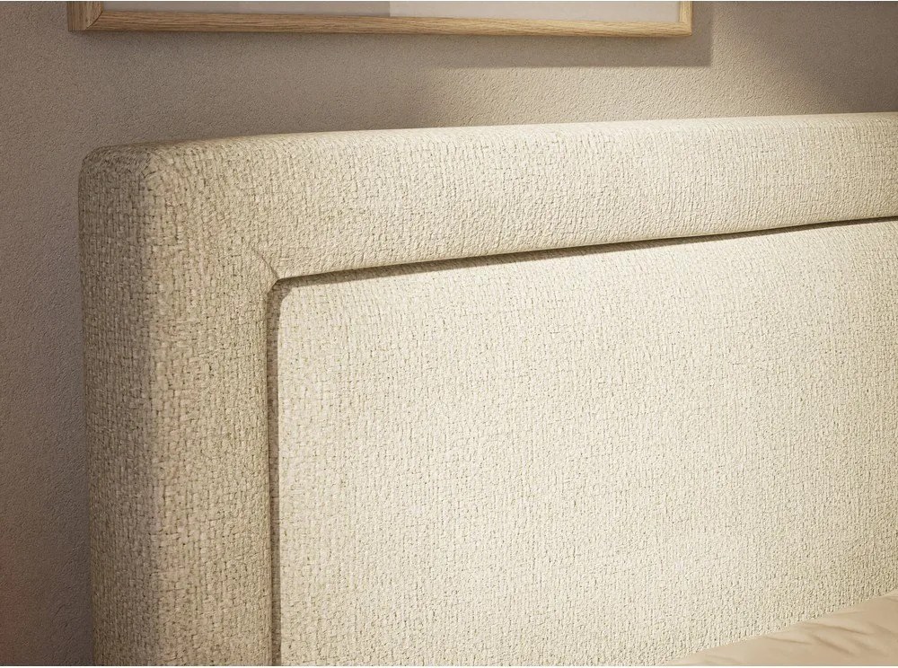 Krémszínű ágyneműtartós boxspring ágy 180x200 cm Fresco – Maison de Rêve
