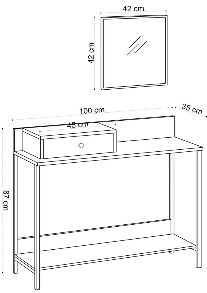 Dekoratív asztal Jan Sapphire Oak