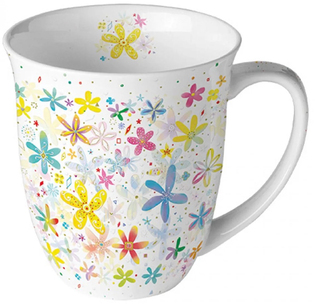 Porcelán bögre virág mintával 400 ml Fancy flowers