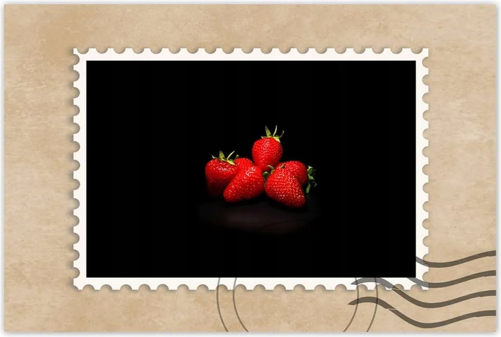 Poszterek 90x60 Eper fekete alapon