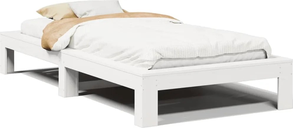 vidaXL fehér tömör fenyőfa ágykeret matrac nélkül 90 x 190 cm