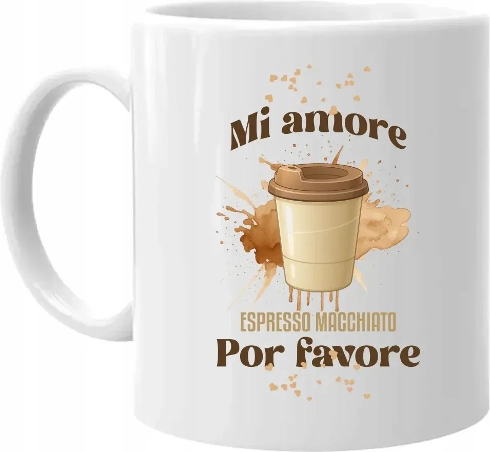 Mi amore eszpresszó macchiato por favore Ajándék Bögre