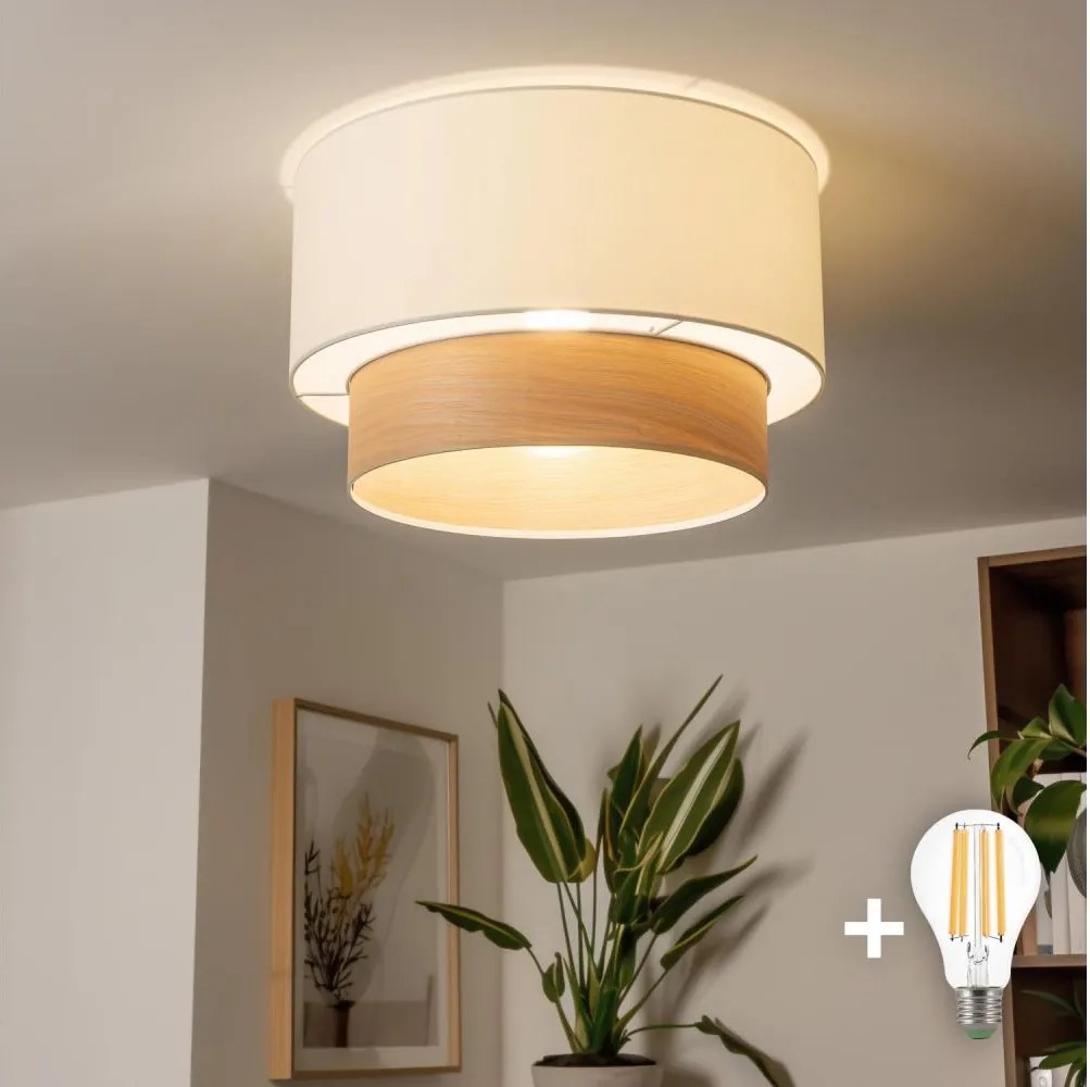 Brilagi - CERIA LED felületre szerelhető csillár 1xE27/40W/230V Ø 50 cm fehér/bézs