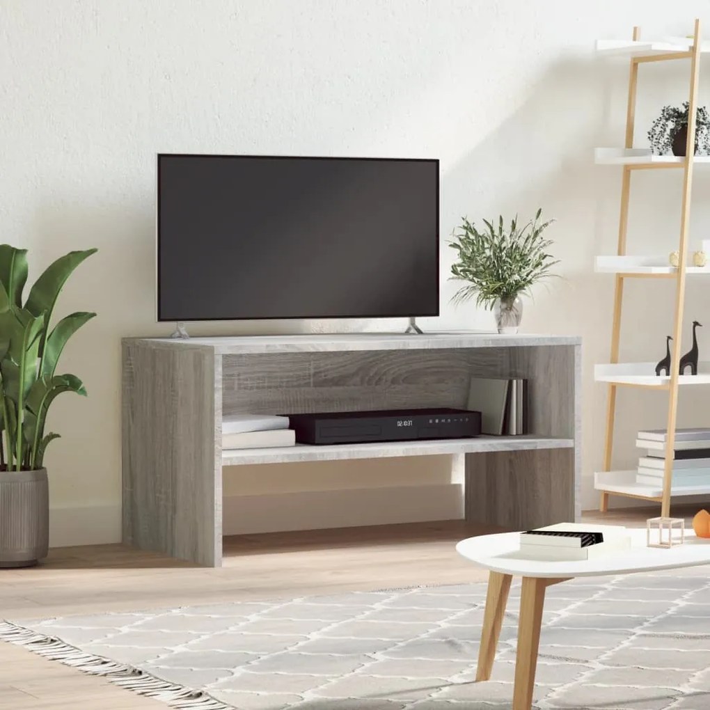 szürke sonoma szerelt fa TV-szekrény 80 x 40 x 40 cm