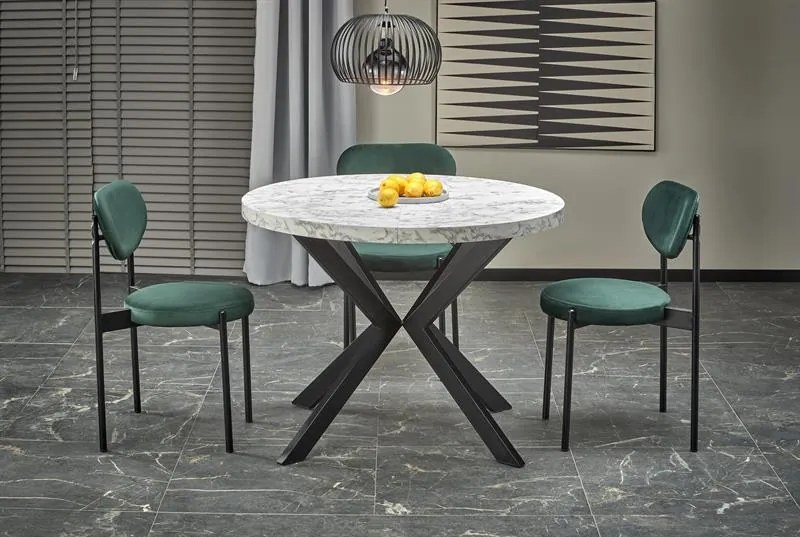Peroni bővíthető étkezőasztal fekete - fehér márvány 100-250 cm