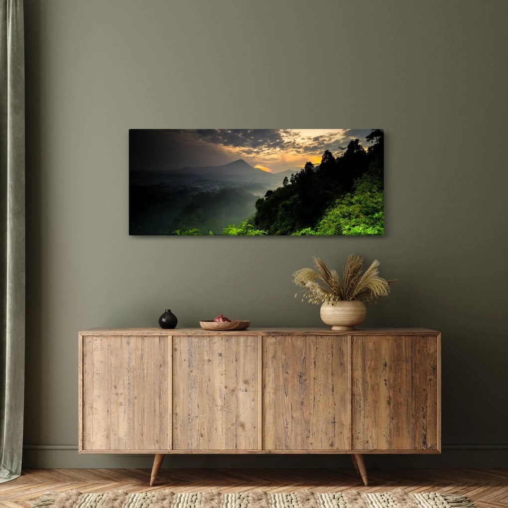 Kép - zöld hegyvidéki táj (120x50 cm)