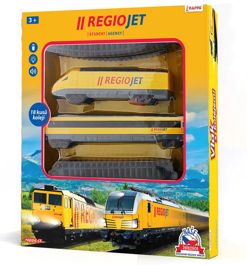Rappa RegioJet vonat hanggal és fénnyel, 53,5 cm