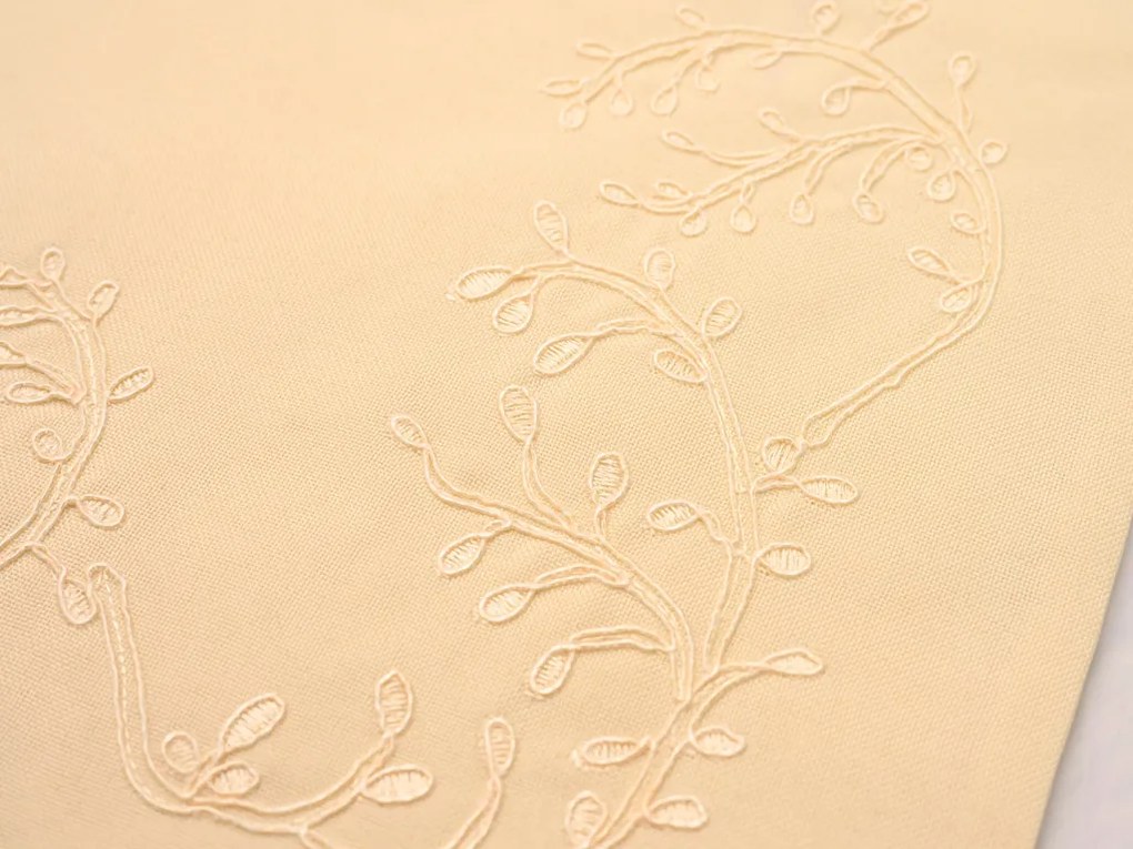 LEAFY LACE dekoratív párnahuzat 40x40 cm, krémszínű