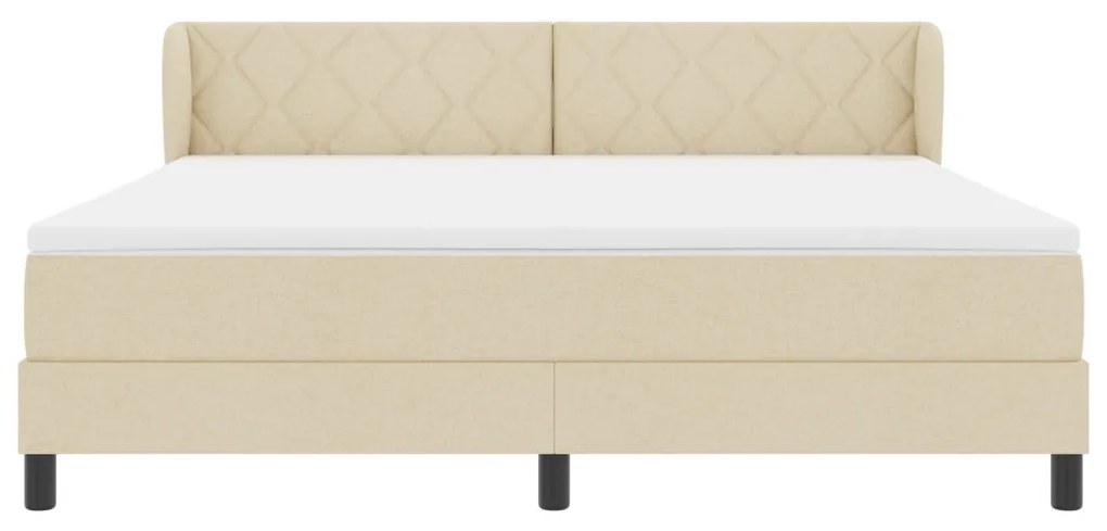 Boxspring Ágy Matráccal Krém 180x200 cm Szövet