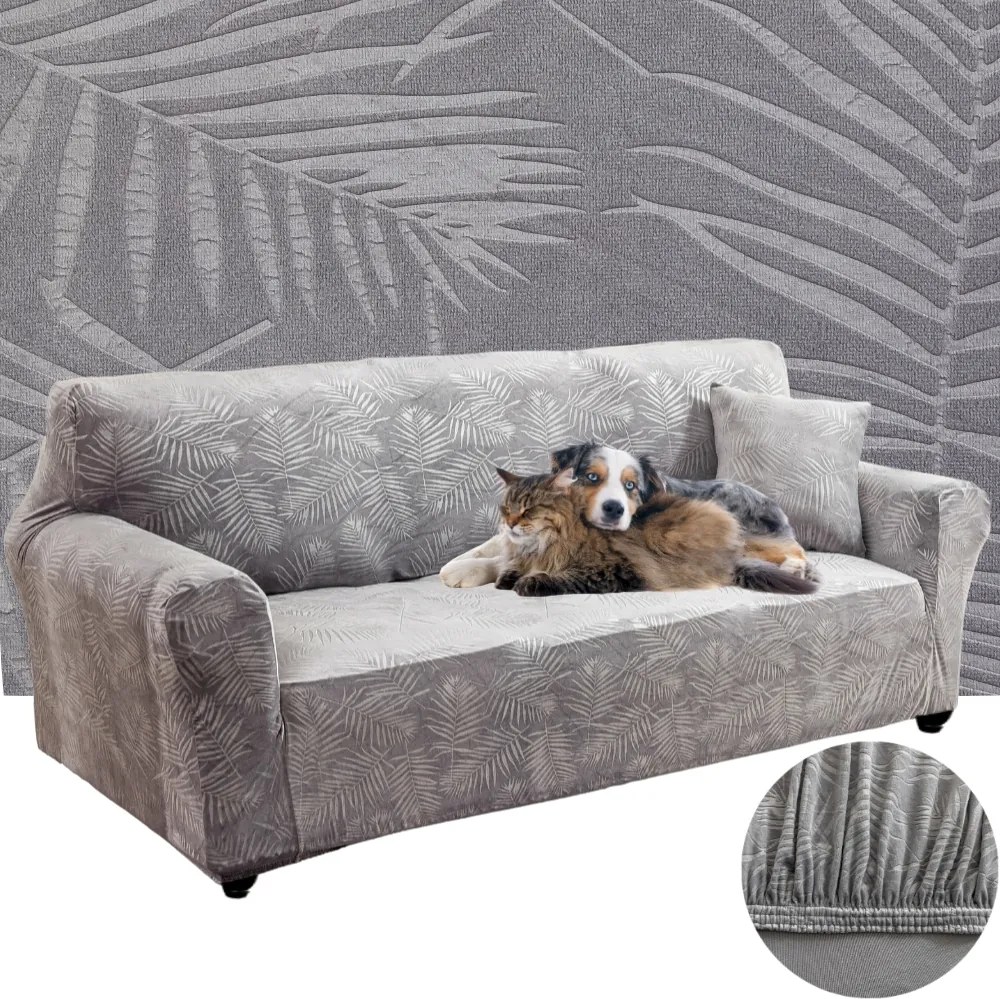 Kanapé Huzat Sarok Velúr Pálmalevél 190-230CM Oeko-tex