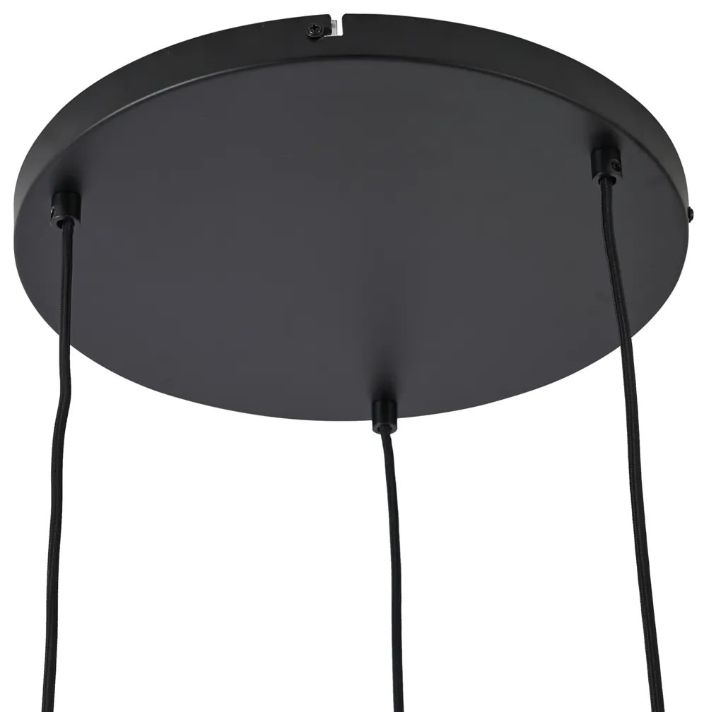 Hotel Chic függőlámpa fekete, arany és zöld üveggel, 3-lámpás - Zuzanna