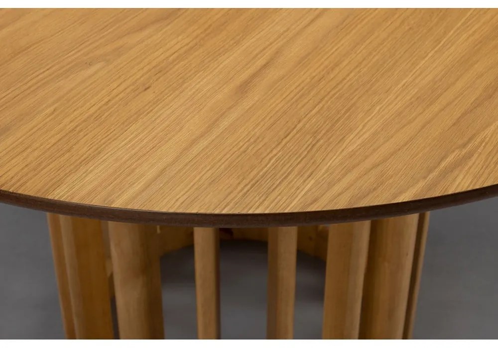 Kerek étkezőasztal tölgyfa dekoros asztallappal ø 120 cm Barlet – Dutchbone