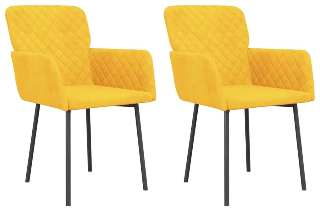 2 db sárga bársony étkezőszék
