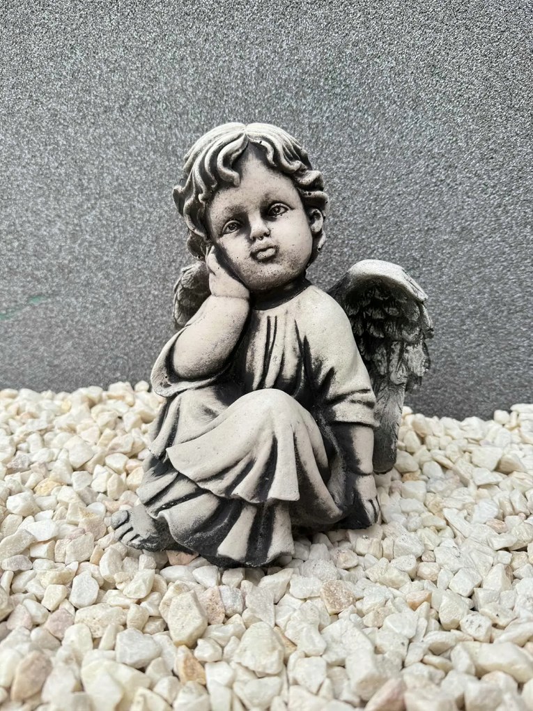 Beton figura, kerti, dekorációs, angyal