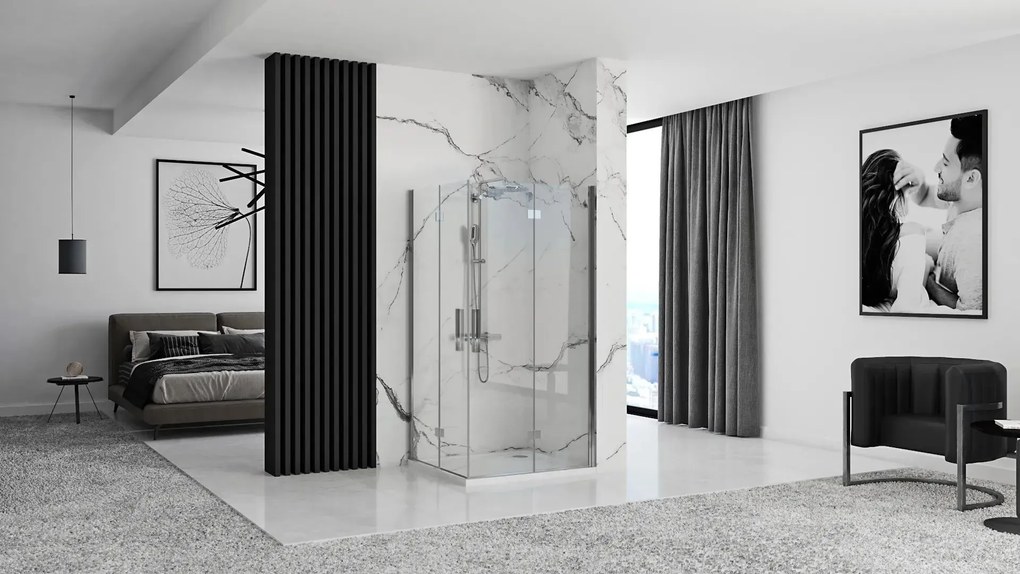 Zuhanykabin Rea Molier Chrome Double 80x100