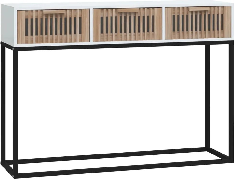 vidaXL fehér szerelt fa és vas tálalóasztal 105x30x75 cm
