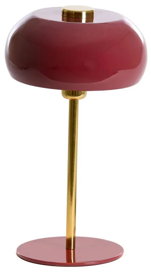 Borvörös asztali lámpa fém búrával (magasság 40 cm) Surin – Light &amp; Living