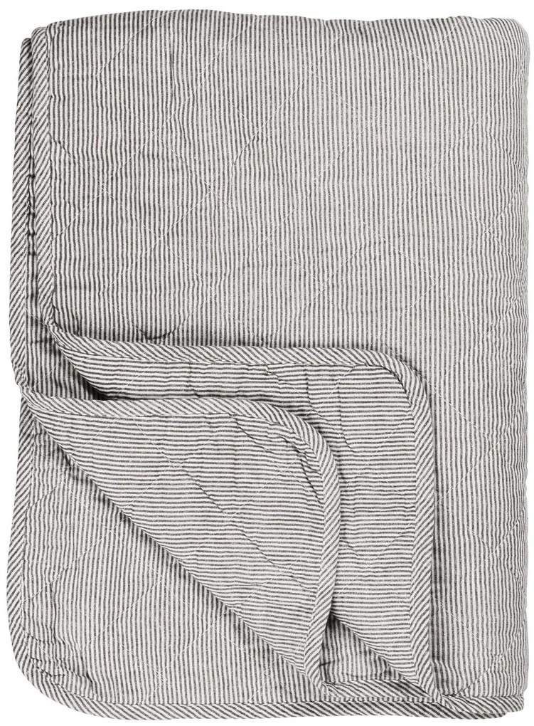 Fehér pamut takaró szürke csíkokkal 130x180 cm