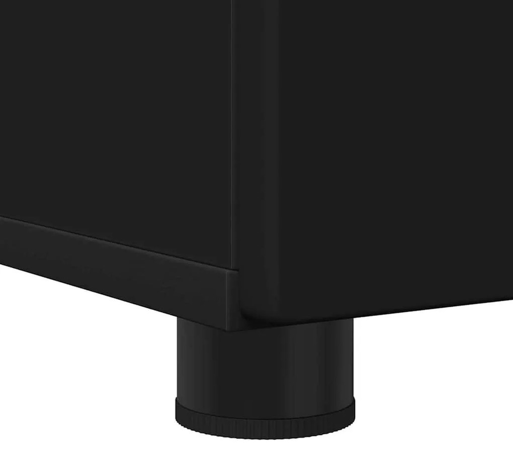 Fürdőszoba Székény polcokkal Fekete 61 x 35 x 64 cm Faanyag