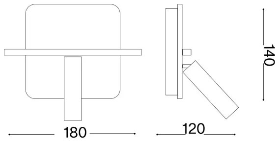 Ideal Lux - LED Fali spotlámpa PIANO LED/11,5W/230V USB fekete
