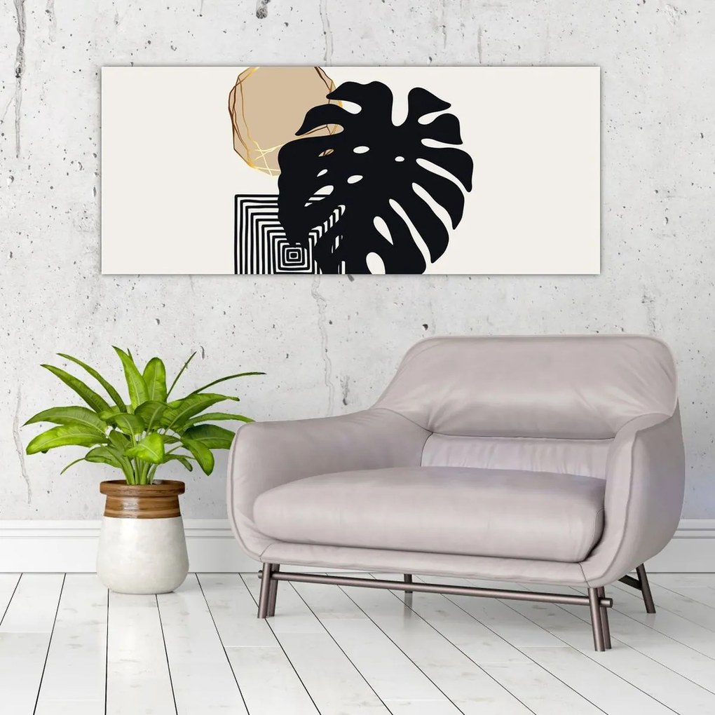 Kép - Absztrakció trópusi levelekkel N⁰2 (120x50 cm)