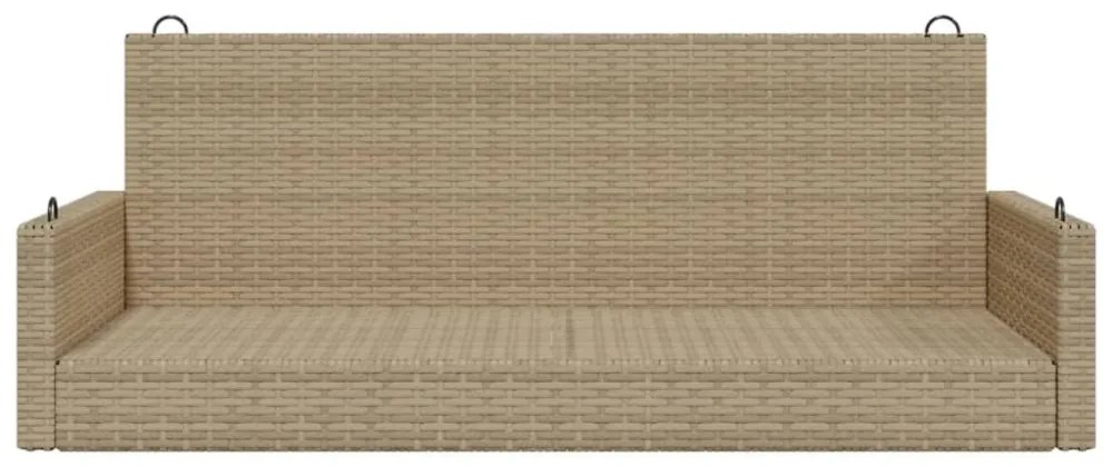 bézs polyrattan hintapad 119 x 56 x 48 cm