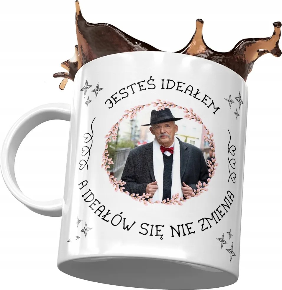 Bögre Janusz Corwin Mikke Politikusok Ajándék Nyomtatott Fotóval