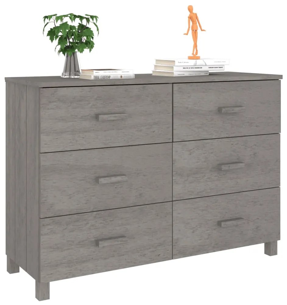 HAMAR világosszürke tömör fenyőfa tálalószekrény 113x40x80 cm