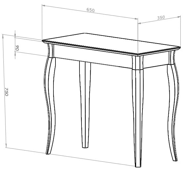 Console grafitszürke konzolasztal, hosszúság 65 cm - Ragaba