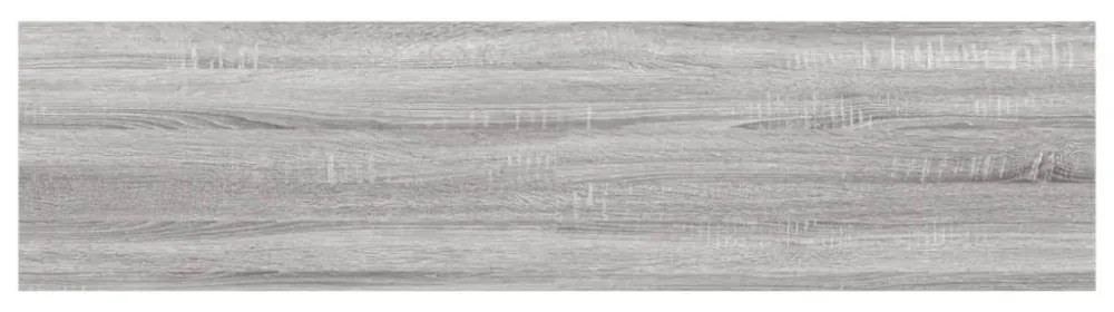 4 db szürke sonoma színű szerelt fa fali polc 40 x 10 x 1,5 cm