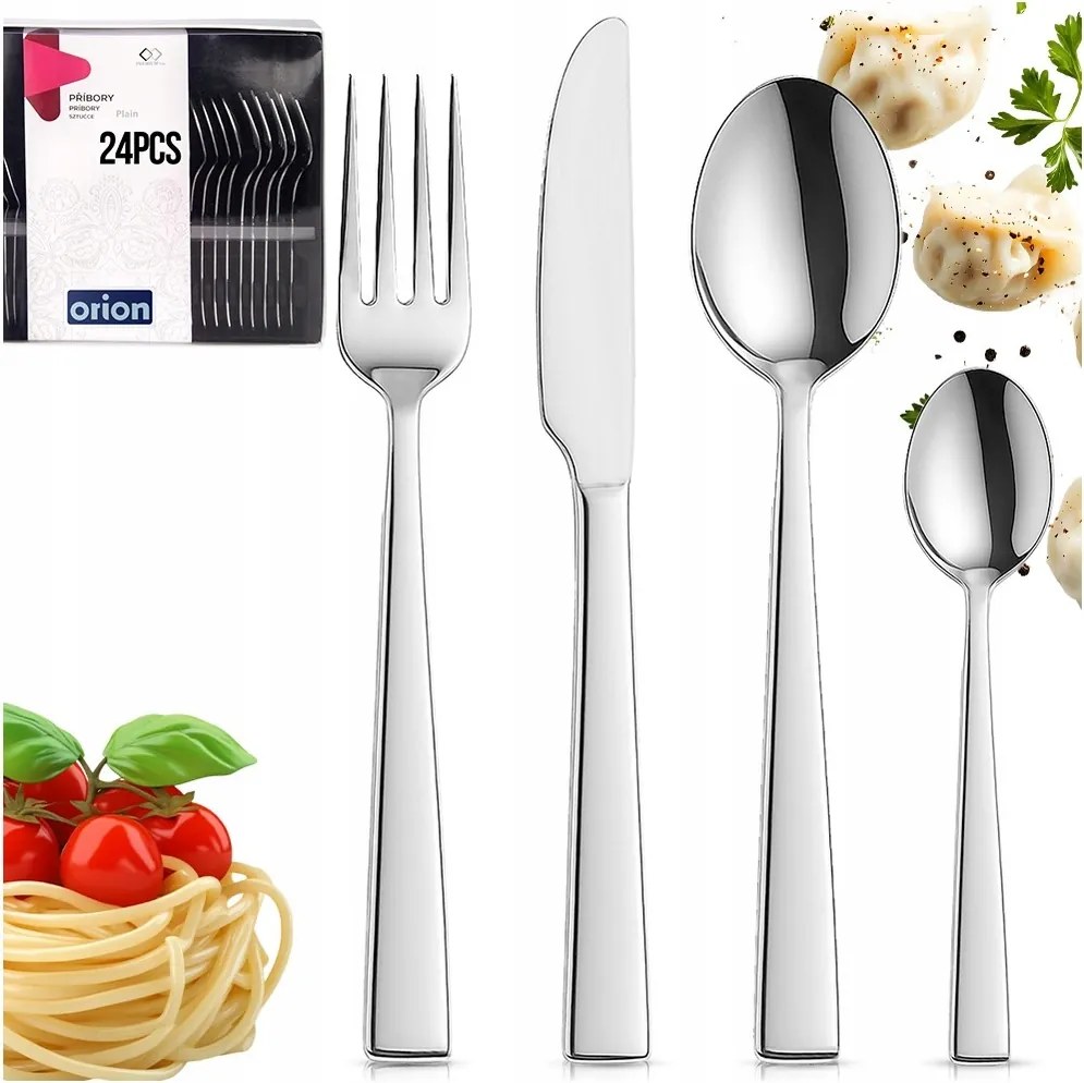 Evőeszköz Szett acél evőeszköz 6 személyes 24 db-os villa kanál kés kanál