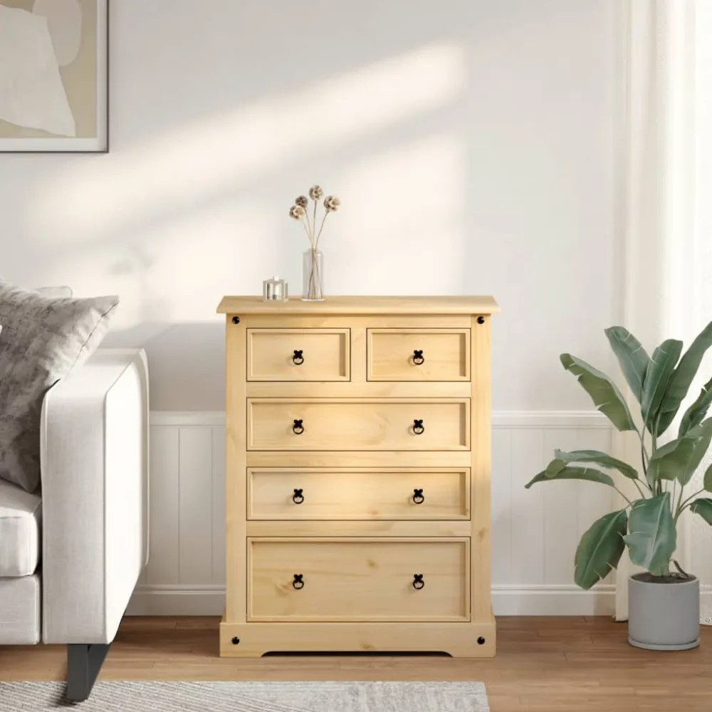Corona tömör fenyőfa komód 92x48x114 cm