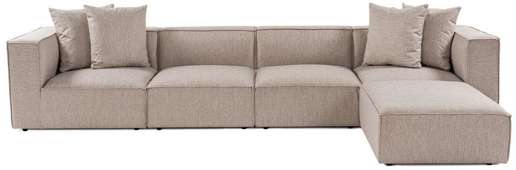 Sarokkanapé Sora (L1-O1-O1-1R-POUFFE ) - Homok Bézs