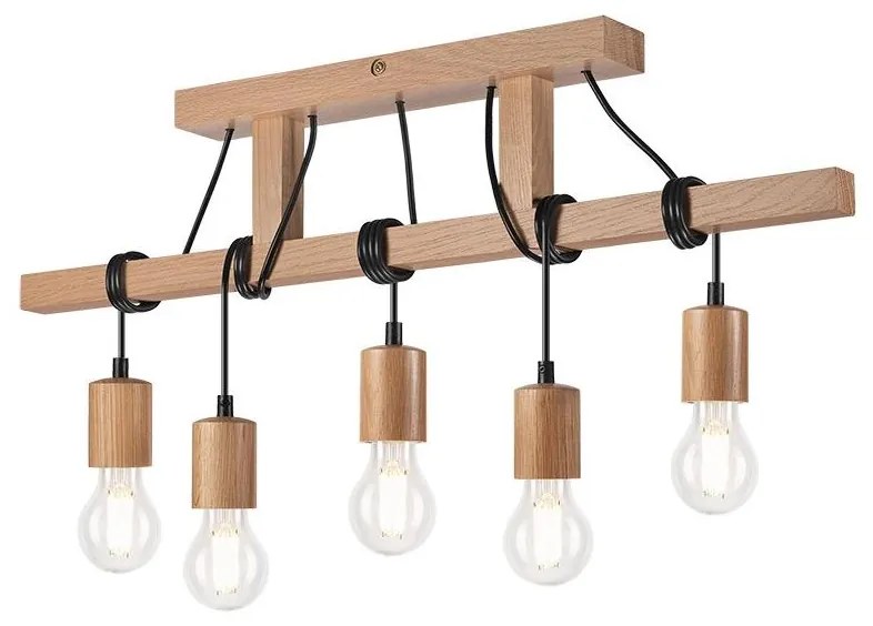 Lamkur Csillár LEON 5xE27/60W/230V tölgy LA41049