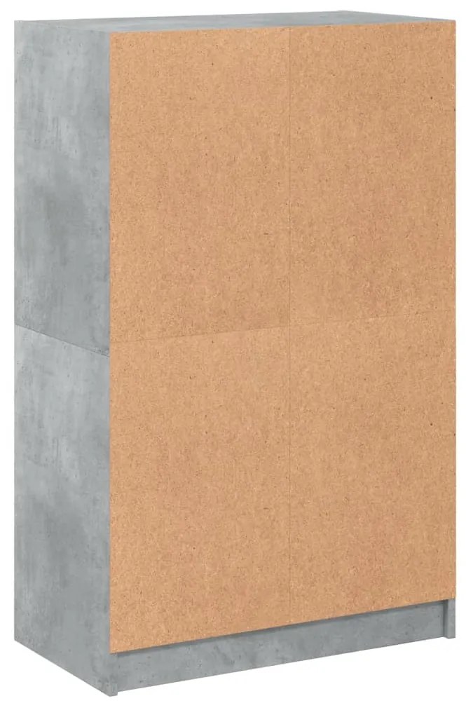 betonszürke szerelt fa magasszekrény ajtókkal 68 x 37 x 109 cm