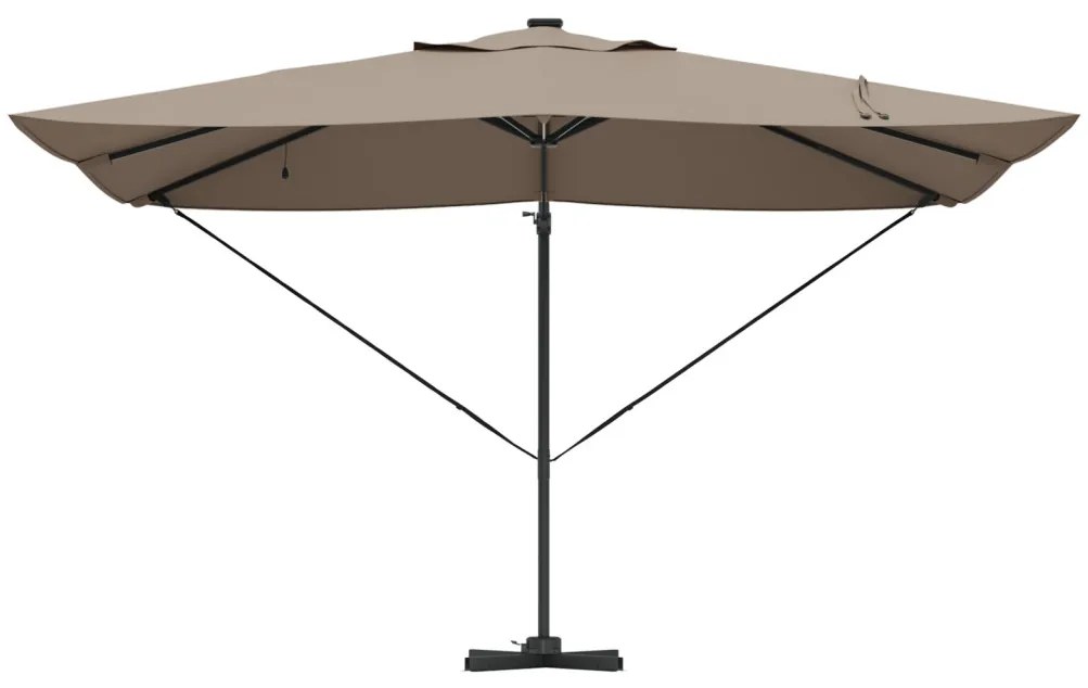 Konzolos Roma Napernyő LED-del Taupe 352x251x265 cm Alumínium