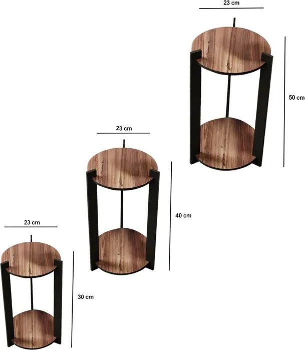 Virágállvány 3-dbos szett, kerek