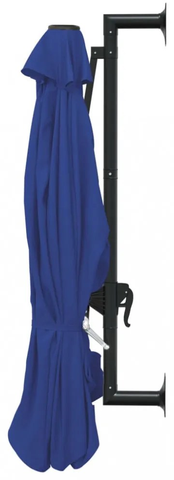 kék falra szerelhető napernyő fémrúddal 300 cm