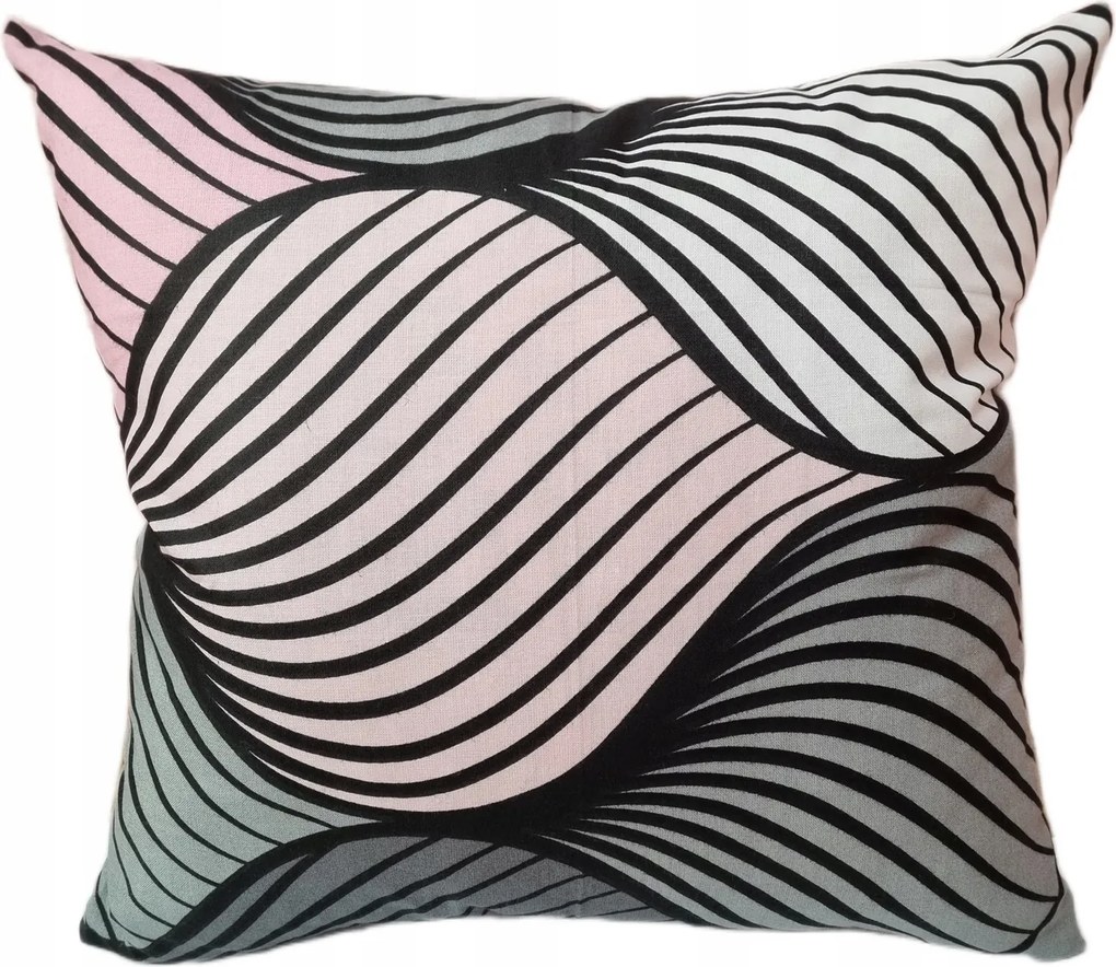 Pamut párnahuzat 40x40 szürke rózsaszín fehér copf