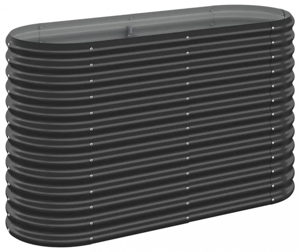 antracitszürke horganyzott acél kerti magaságyás 114x40x68 cm