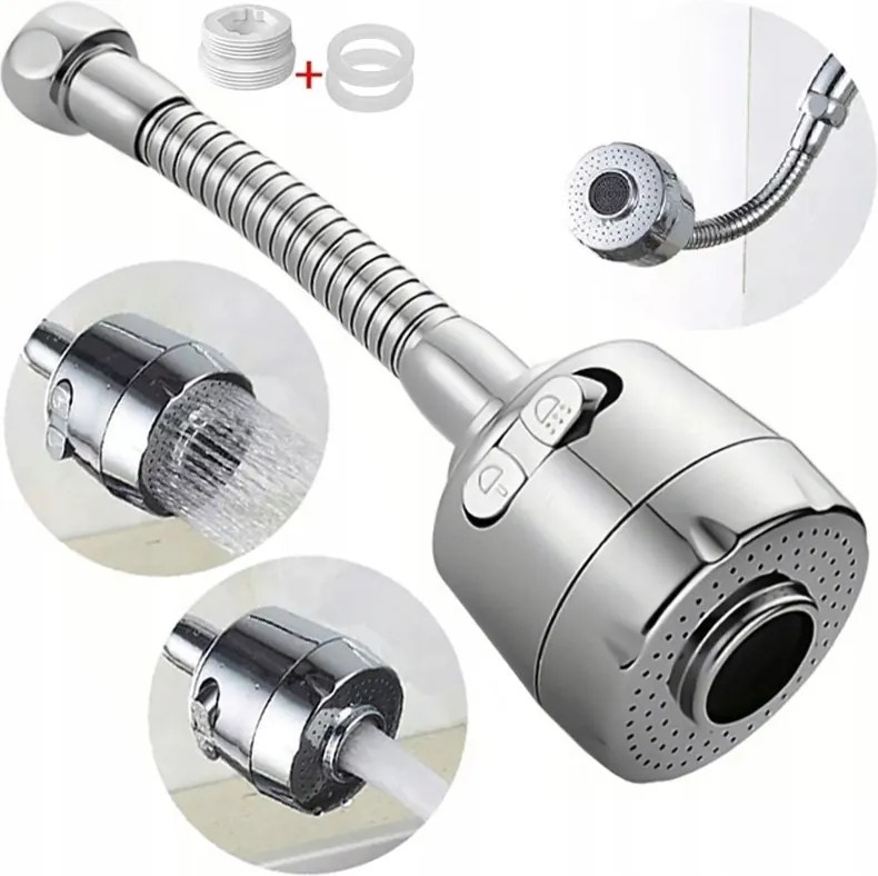 Perlátor Konyhai Csaptelep Hosszabbító kétfunkciós Max hajlékony króm