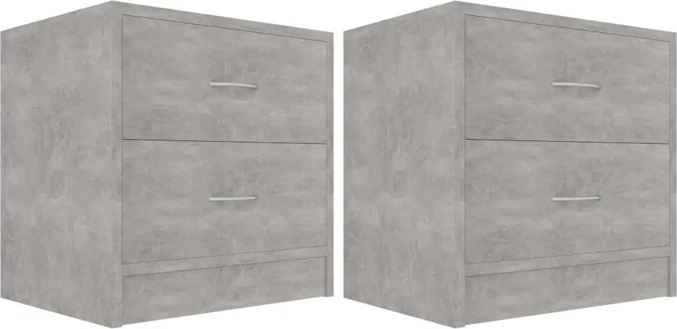 vidaXL 2 db betonszürke szerelt fa éjjeliszekrény 40 x 30 x 40 cm