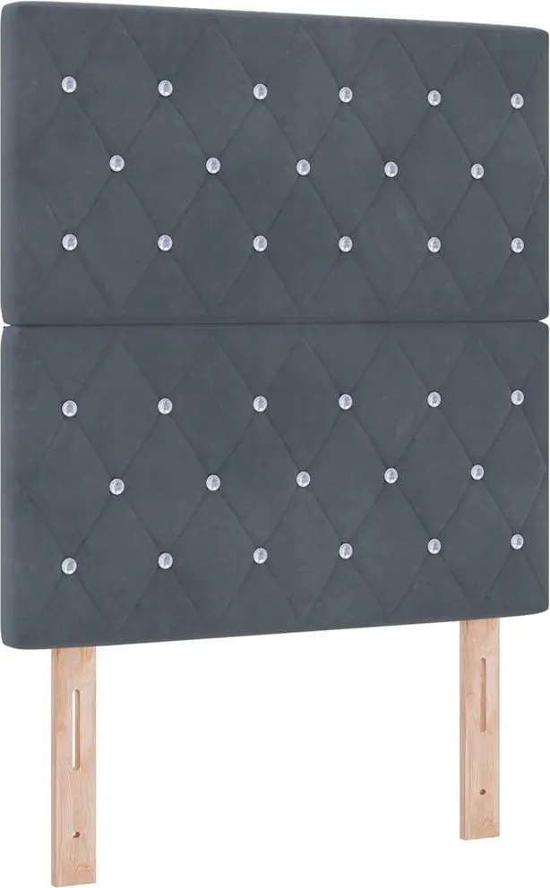 vidaXL LED Box Spring Ágy matracmal Sötétszürke 80 x 200 cm szövet