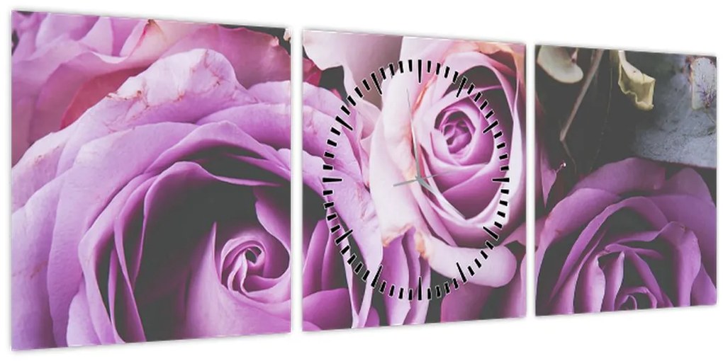 Kép - Rózsák (órával) (90x30 cm)